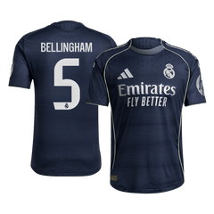Authentisches BELLINGHAM #5 Real Madrid Auswärtstrikot 2025/26 Navy