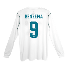 Retro BENZEMA #9  Real Madrid Heimtrikot mit langen Ärmeln 2017/18