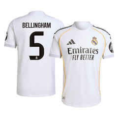 Authentisches BELLINGHAM #5 Real Madrid Heimtrikot 2025/26 Weiß