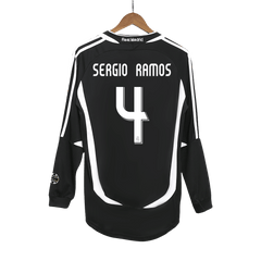 Retro SERGIO RAMOS #4 2006/07 Real Madrid Auswärtstrikot mit langen Ärmeln