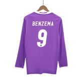 Retro BENZEMA #9 2016/17 Real Madrid  Auswärtstrikot  mit langen Ärmeln