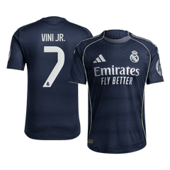 Authentisches VINI JR. #7 Real Madrid Auswärtstrikot 2025/26 Navy