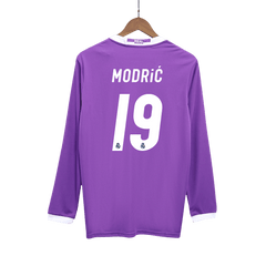 Retro MODRIĆ #19 2016/17 Real Madrid Auswärtstrikot mit langen Ärmeln