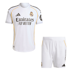 Authentisches Real Madrid Heimtrikot-Set (Trikot + Shorts) 2025/26 Weiß